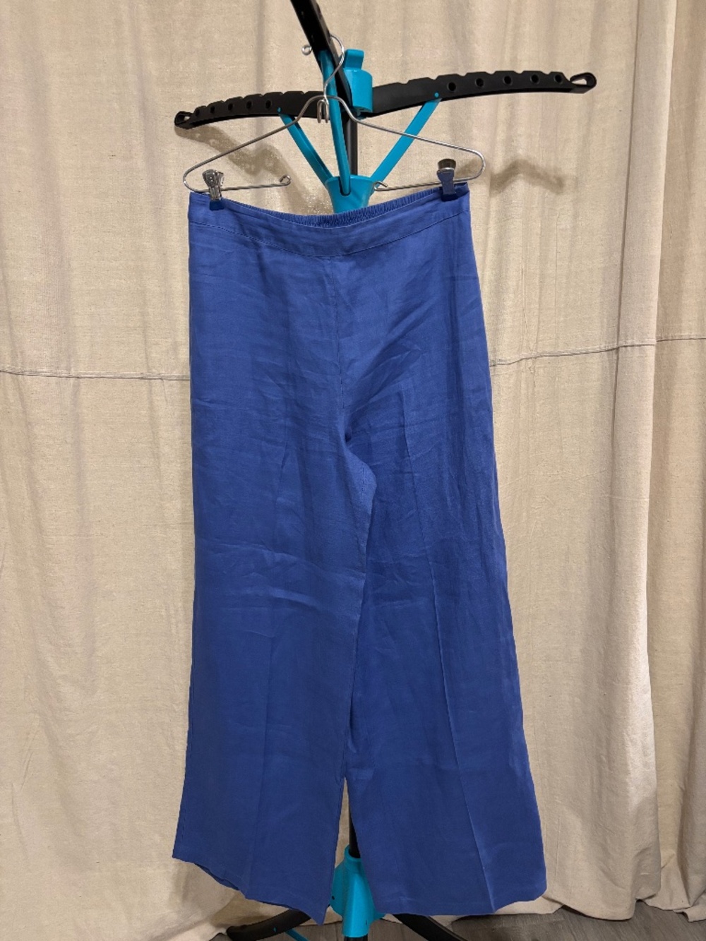Women's Magaschoni linen wide leg pants- size M- beautiful hydrangea blue